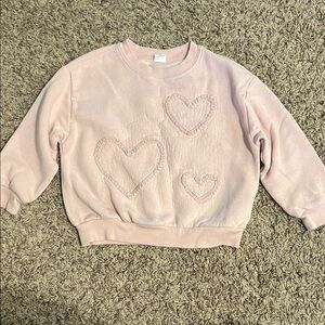 Baby Gap Toddler Girls Pale Pink Embroidered Hearts Sweater